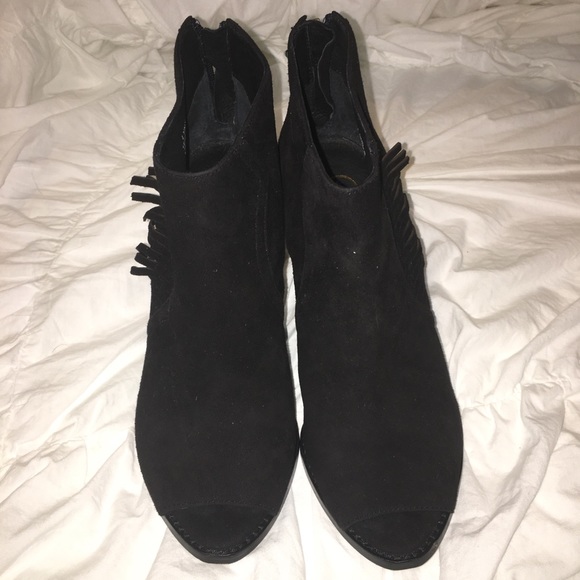 Ash Black Suede Peeptoe Wedges Size 39 - Picture 1 of 7